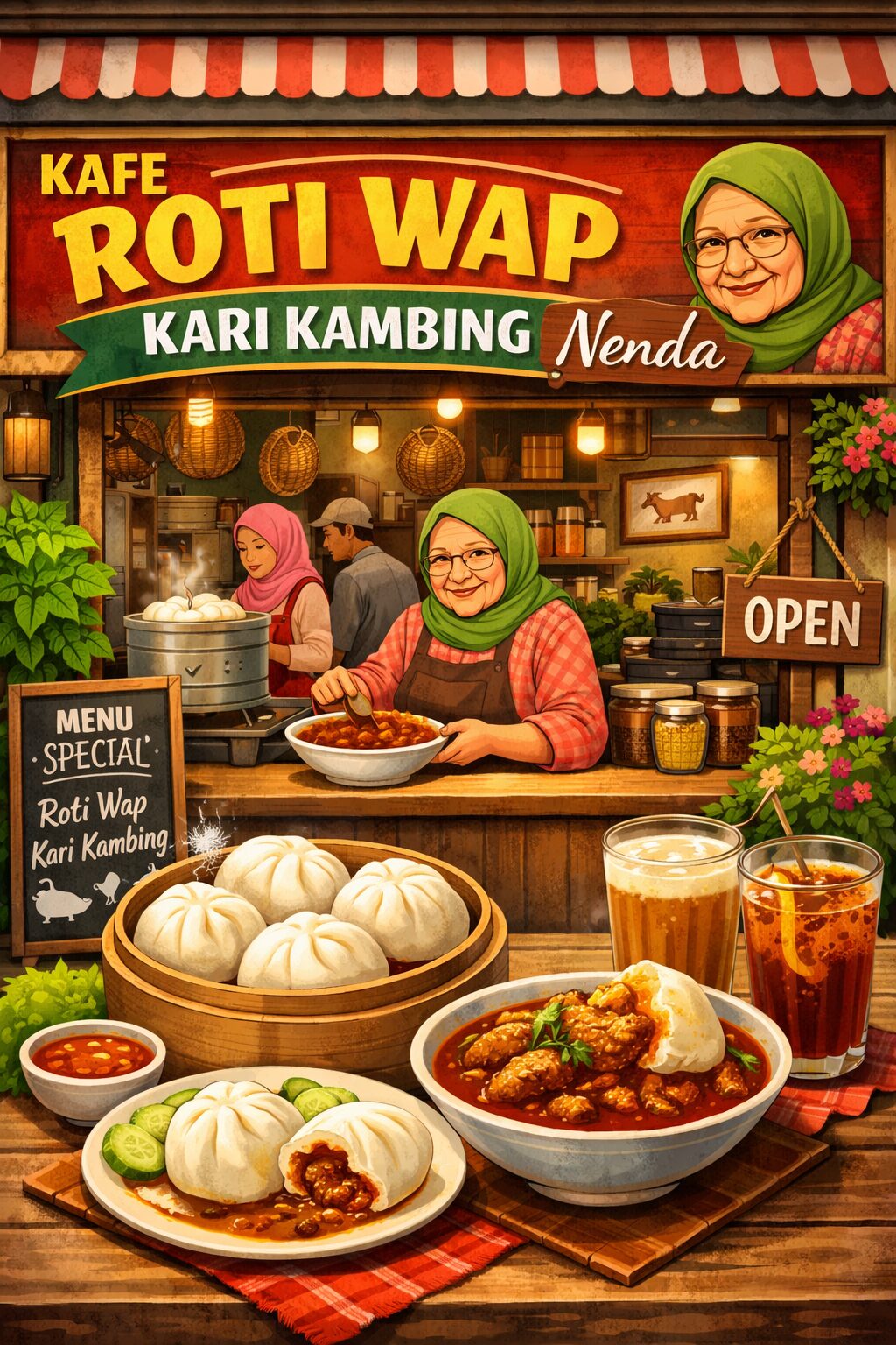 Kafe Roti KAFE ROTI WAP KARI KAMBING NENDA